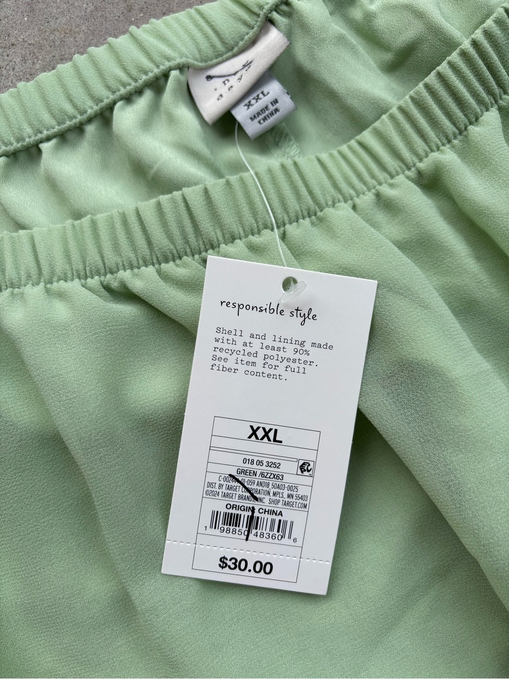 NWT A New Day Light Mint A-Line Skirt with Elastic Waist and Sheer Overlay XXL - Picture 4 of 5